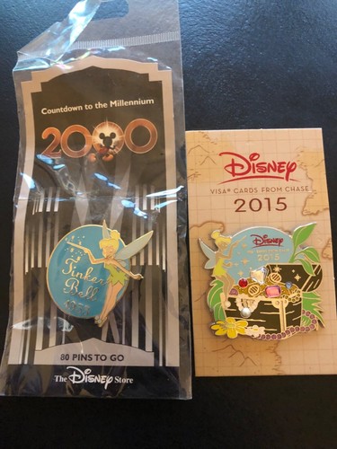 Disney Countdown to the Millennium & 2015 Chase Visa Tinkerbell Pin Set