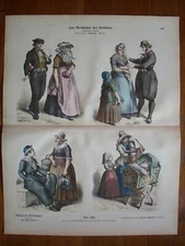 Costume, fashion, Netherlands ...Antique print.....C1880
