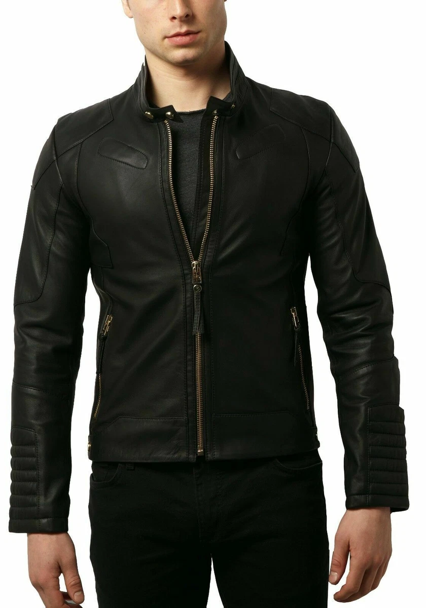 Lambskin leather top jacket rain