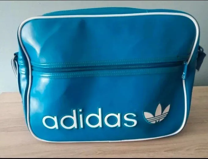 Adidas Messenger Bag Blue White Trefoil Logo Airliner Shoulder Vintage Retro 90s