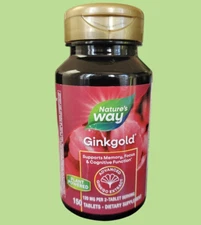 150 Tablets Nature's Way Ginkgold Ginkgo Biloba Extract, Memory Focus Cognitive