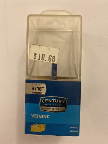 (Neu) Jahrhundert Bohrer & Werkzeug 40112 3/16" Äderung Hartmetall Router Bit - Bild 1 von 4