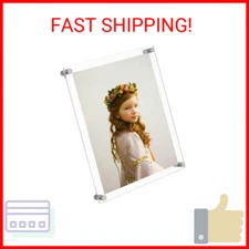 NIUBEE 11x14 Clear Acrylic Wall Mount Floating Frameless Picture Frame for Degre