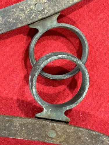 ANTIQUE PAIR SMALLER 19” CAST IRON BRASS HORSE HAMES MULE DONKEY FARM PRIMITIVE - Picture 24 of 24
