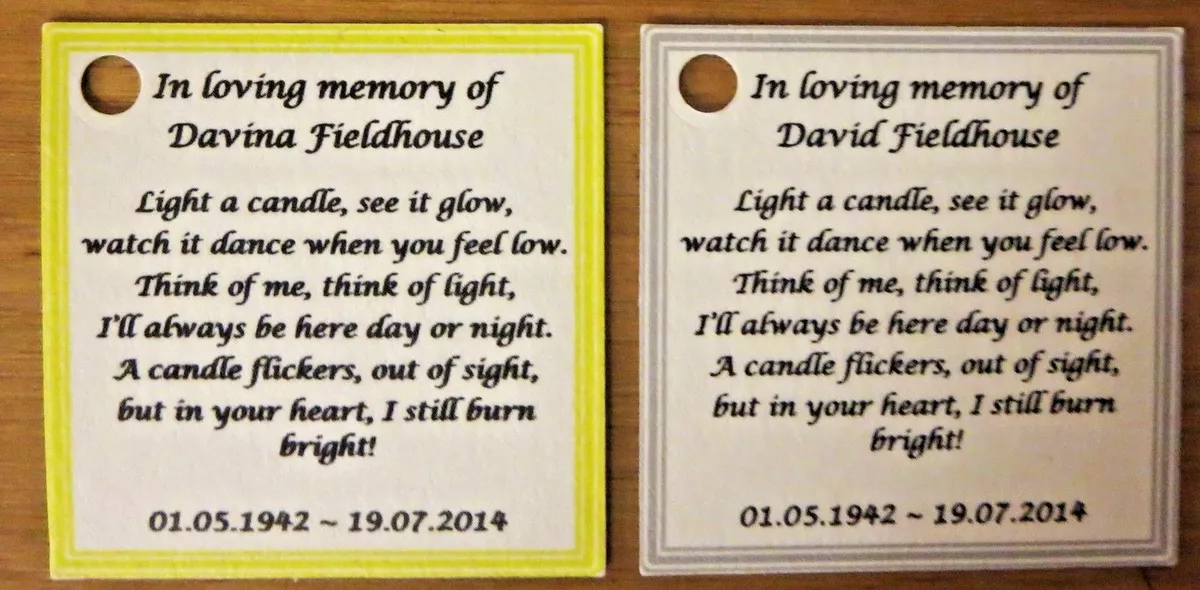Memorial tags clearance
