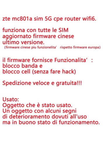 zte mc801a sim 5G cpe router wifi6 - Foto 4 di 7