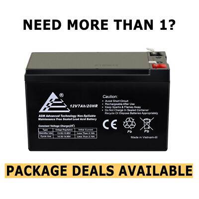ExpertBattery 12V 7AH Battery Rechargeable Sealed Lead Acid F1 Terminals