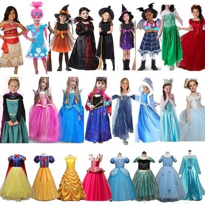 Mädchen Kinder Eiskönigin Elsa Prinzessin Partykleider Halloween Cosplay Kostüm