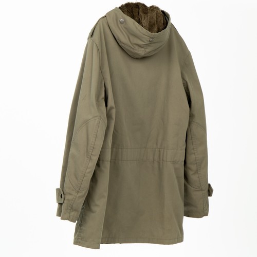 Military Jacket Parka Green Army Size Medium / Large Hooded Long Fleece Lined - Picture 2 of 19