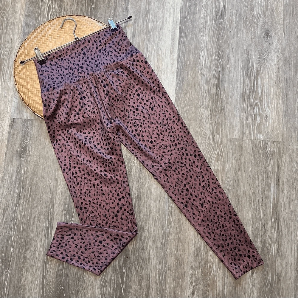 beyond-yoga leopard spotted printed high rise leggings