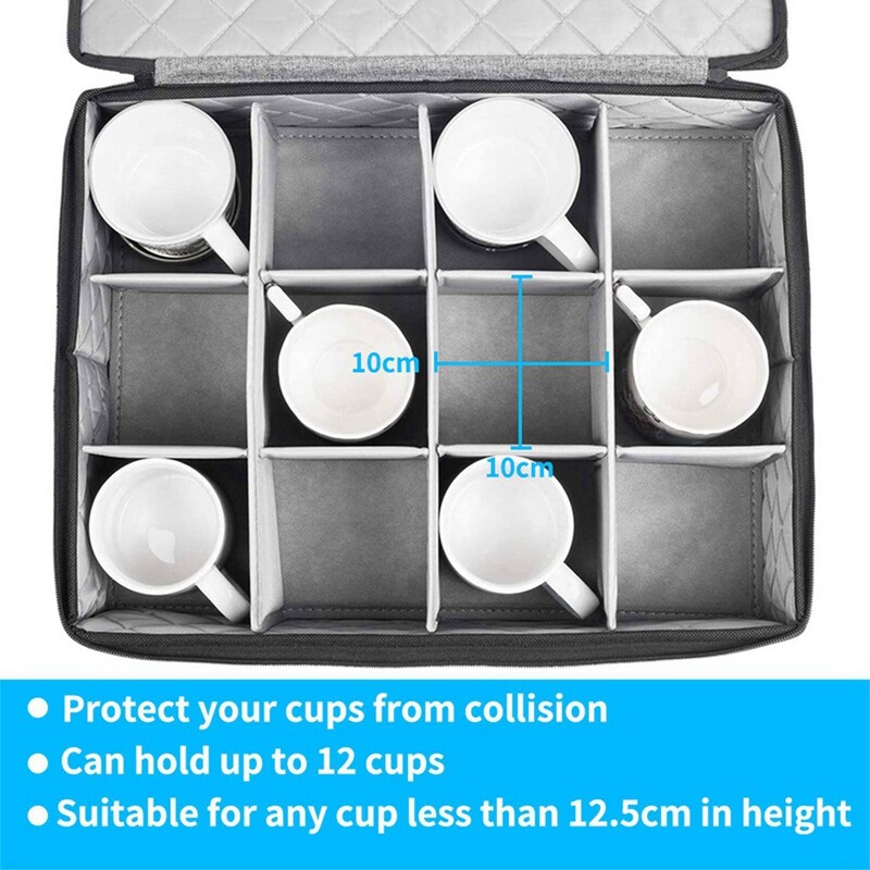 2X Mug and Cup Storage Box, Coffee Mug Organizer Tea Cup Storage