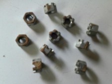 3/8" UNF SLOTTED NUTS X 10   TARNISHED NEW OLD STOCK