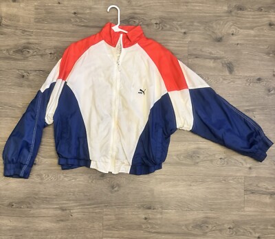 Vintage PUMA Track Jacket Sport Active Wear Size Large 90's Retro