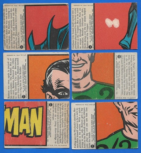 1966 OPC O-PEE-CHEE RED BAT BATMAN PUZZLE BACK 1A-44A SEE LIST - Picture 26 of 92