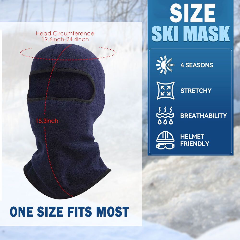 Winter Balaclava Ski Full Face Mask Windproof Fleece Neck  display picture 1