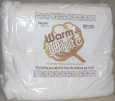 The Warm Company Warm & White King Quilt Cotton Batting 120 X 124 in.