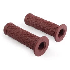 Handlebar Grips Left & Right For Motorcycle With 7/8" 22mm Handlebar Dark brown