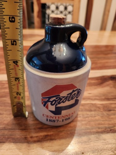 Forster Centennial 1887-1987, Crock Jug, Blue/Beige/Red, Cork Stopper, Vintage - Picture 8 of 9