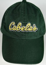 Vtg Cabelas Ball Cap Hat Dark Green Slideback Strapback Adjustable