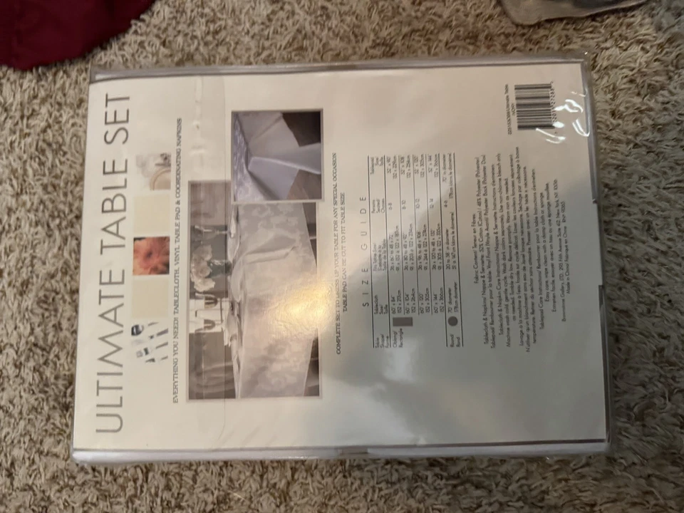 Ultimate Table Set 60x84” Ivory Tablecloth Vinyl Pad 8 Coordinating Napkins NEW - Image 4 of 4