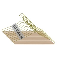 16" Strut Hanger Pants Hanger - Brown Tube, Gold, for Dry Cleaners or Home (10)