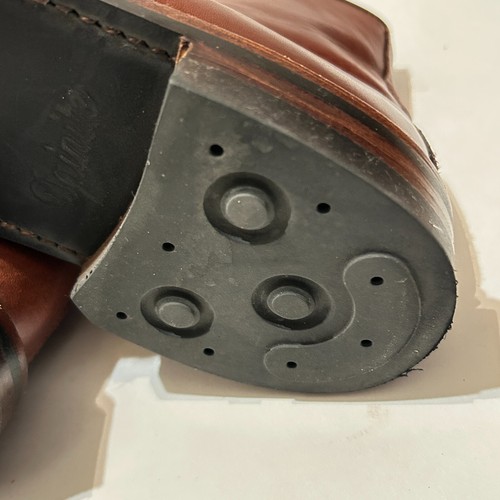 Stivali Allen Edmonds da uomo taglia 8D Higgins Mill in pelle marrone resistenti alle intemperie - Foto 14 di 14