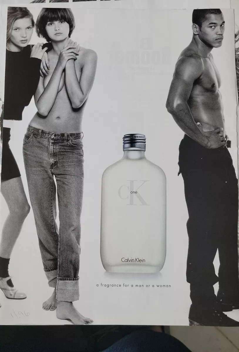 1996 Calvin Klein One Fragrance Perfume African American man girls vintage ad