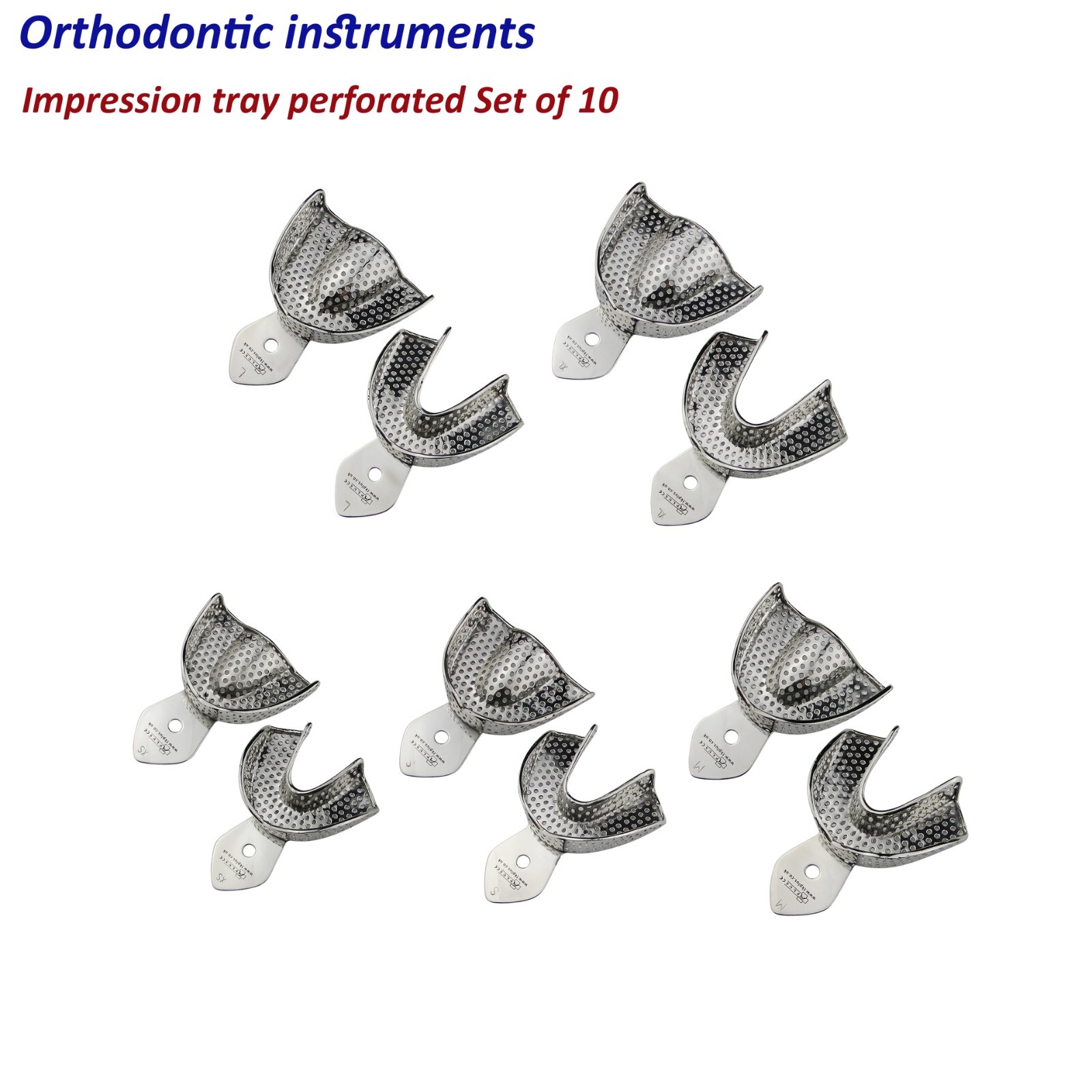 Vassoi Per Impressioni Dentali Acciaio Inox Traforati Autoclavabili Set - Foto 5