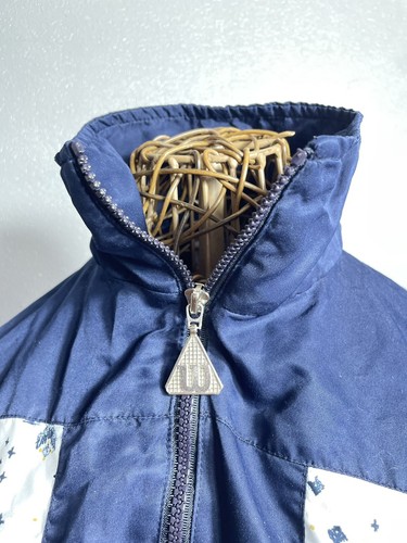 Wilson Women Jacket Medium Tennis Windbreaker Sports Blue White Snow Flakes - Picture 4 of 19