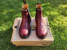 Image of DR MARTENS Chelsea 2976 Size UK4 Red Smooth Leather. New Deadstock.