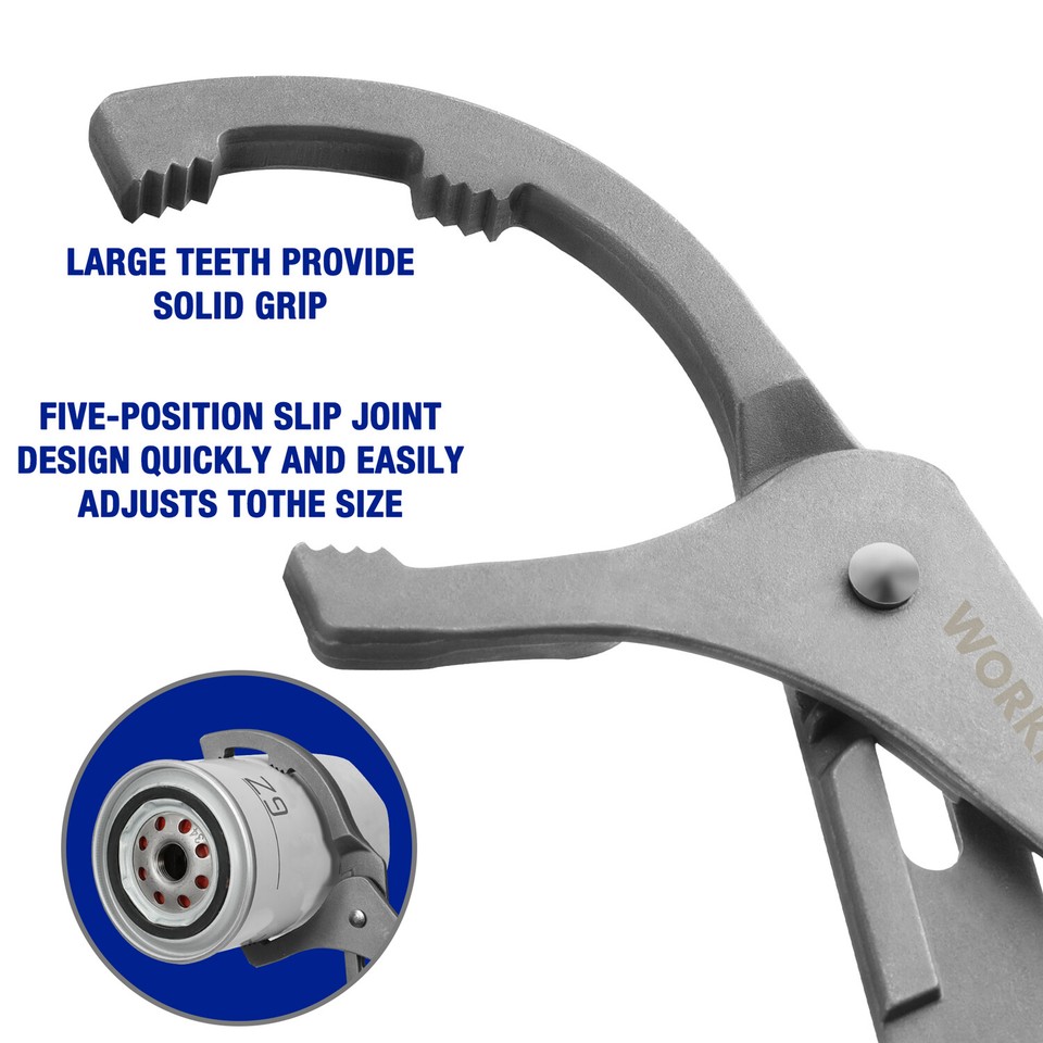 WORKPRO Universal Oil Filter Wrench Adjustable With Auto-Clamp - Foto 9