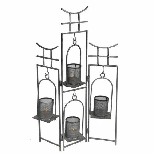 Portacandele in argento in ferro per la decorazione della casa