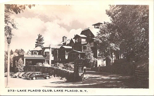 RPPC Lake Placid New York View of the Lake Placid Club 1940s