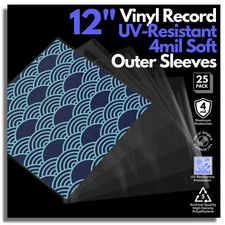 Vinyl Supply Co. Vinyl Record 4 mil HDPE Outer Sleeves (Pack of 25)