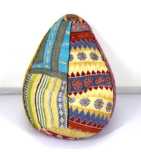 Cotton Kantha Bean Bag Vintage Bohemian Hippie Bean Bag Kids Furniture Set - Picture 2 of 4