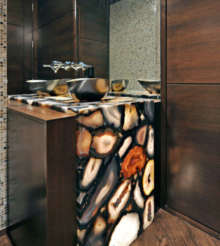 Wild Agate Stone Table, Agate Countertop Slab, Bathroom Console Counter Top Deco - Picture 3 of 3