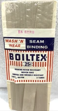 Beige Boiltex Seam Binding 1/2" Wide 3 Yards Wash N Wear