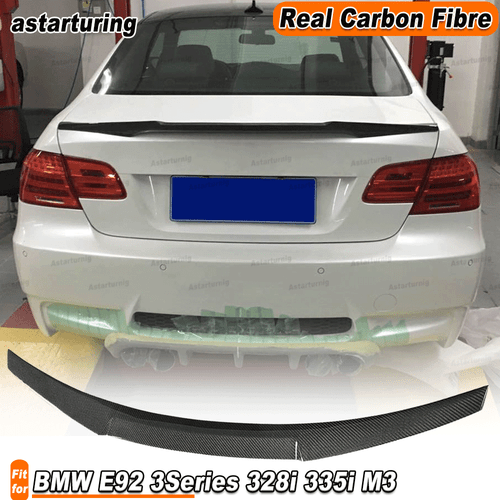 REAL Carbon Rear Trunk Spoiler Wing For BMW E92 3Series 328i 335i M3 Coupe 06-12 - Picture 1 of 11