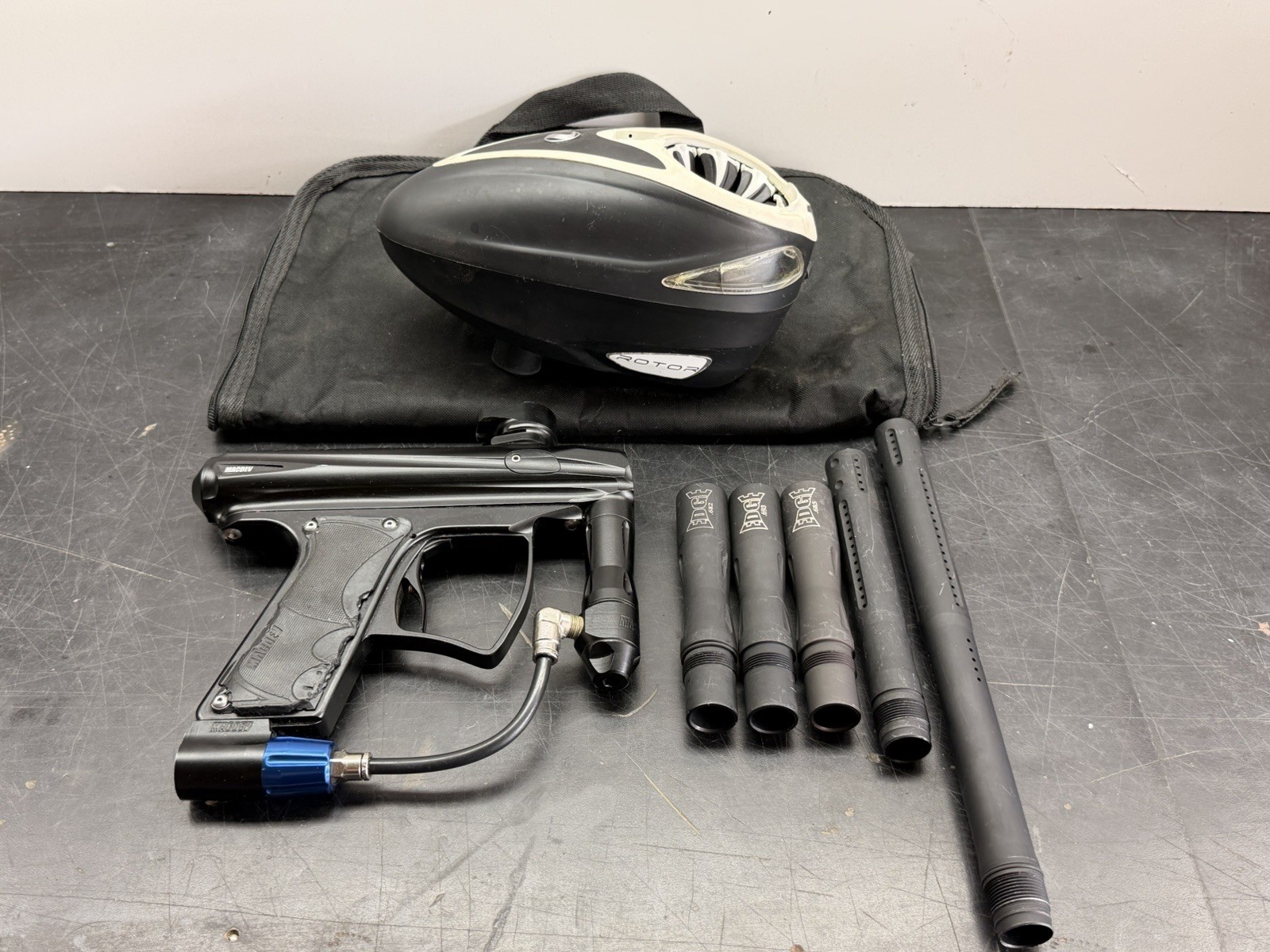 MacDev Paintball Marker Package with Rotor Loader and Barrel Kit