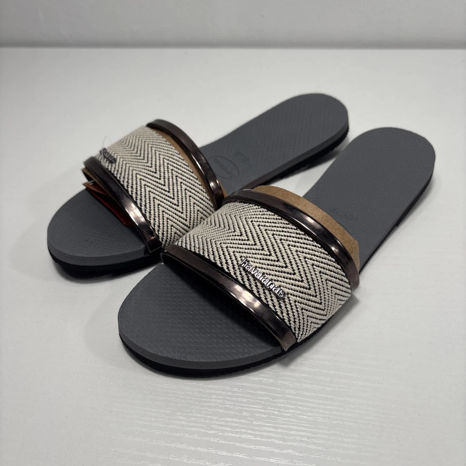 Sandalias sin cordones Havaianas gris acero para mujer talla 9/10w NUEVAS Foto 2 de 4