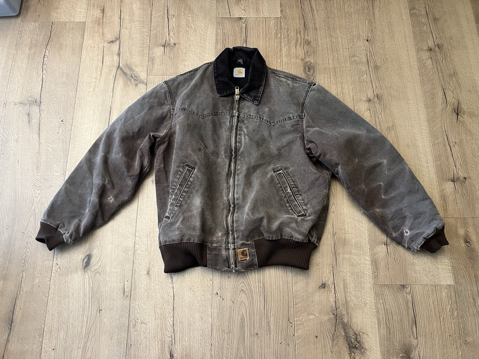 Vintage Carhartt Santa Fe Jacket J14 Mens Large J14 Brown Canvas Coat