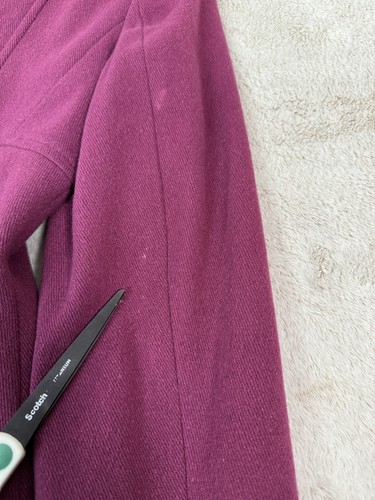 JOHN ROCHA MANTEL PEA Himbeerrosa Uk 10 Petite Formal Midi Kurz Wollmischung - Bild 22 von 24