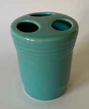 Retired Fiesta TURQUOISE Toothbrush Holder 4.5" Flower Vase / Desk Pen Organizer