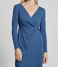 Lauren Ralph Lauren Blue Draped  Dress 18 Party Chic Christmas Workwear NWOT