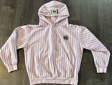Cross Colours Pin Stripped Hoodie Pink And Black Size Large Great Condition
