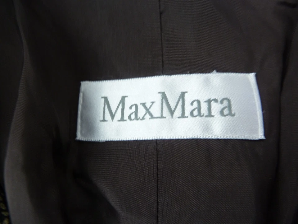 MaxMara Women’s Blazer Jacket UK 14 Wool Blend Brown Belted Italian Tailored - Image 3 of 4