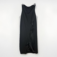 Lulus After Hours Black Strapless Maxi Dress M Ruffled Sexy Romantic Party