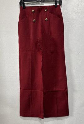 Betabrand Atlantic Pant Wide Leg Dress Pant Yoga Pants S Petite Oxblood Business