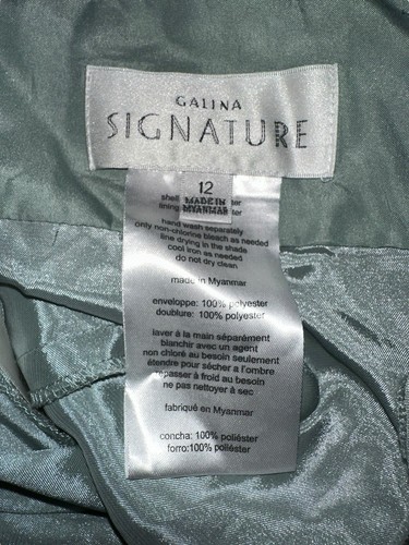 David’s Bridal Galina Signature Bridesmaid Dress Teal Romantic Open Back Size 12 - Picture 9 of 9