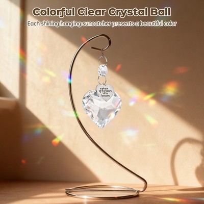 Heart Crystal Suncatcher Stand - Sympathy Memorial Gift for a Lost Loved One